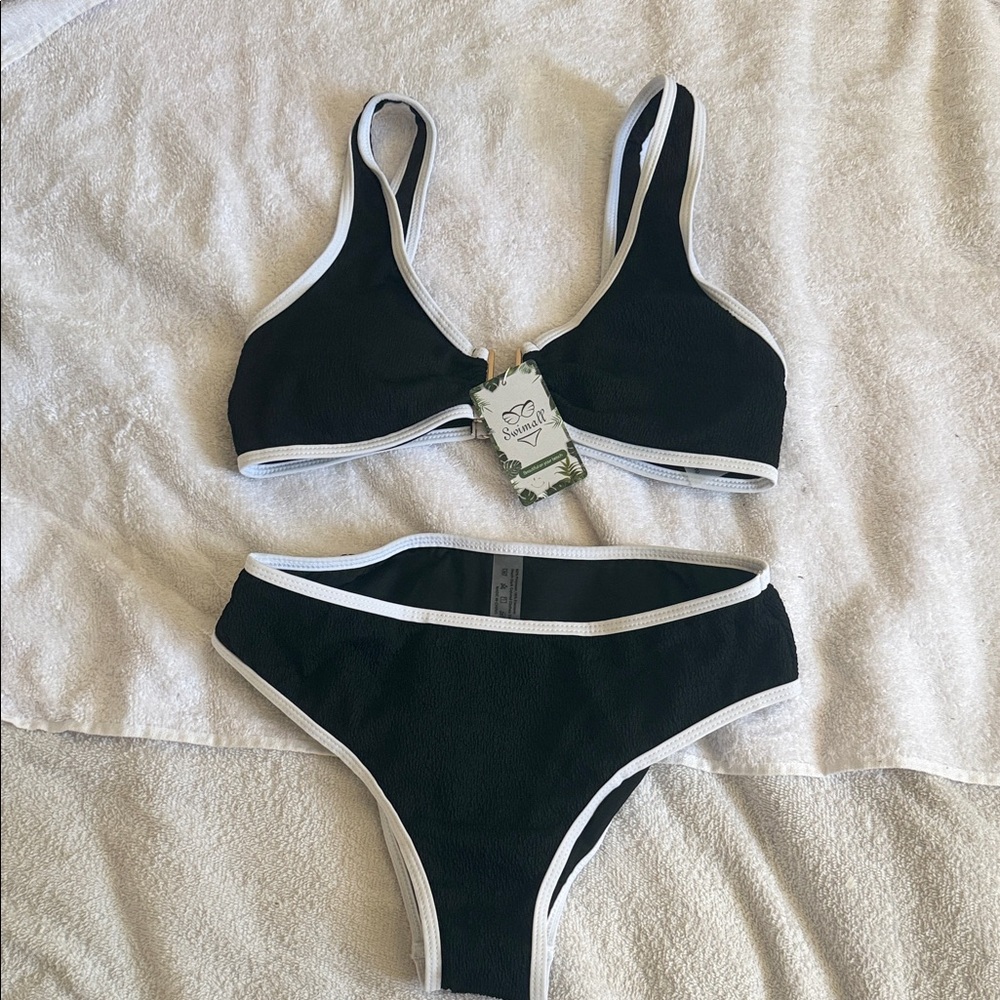 Black and White Bikini Set